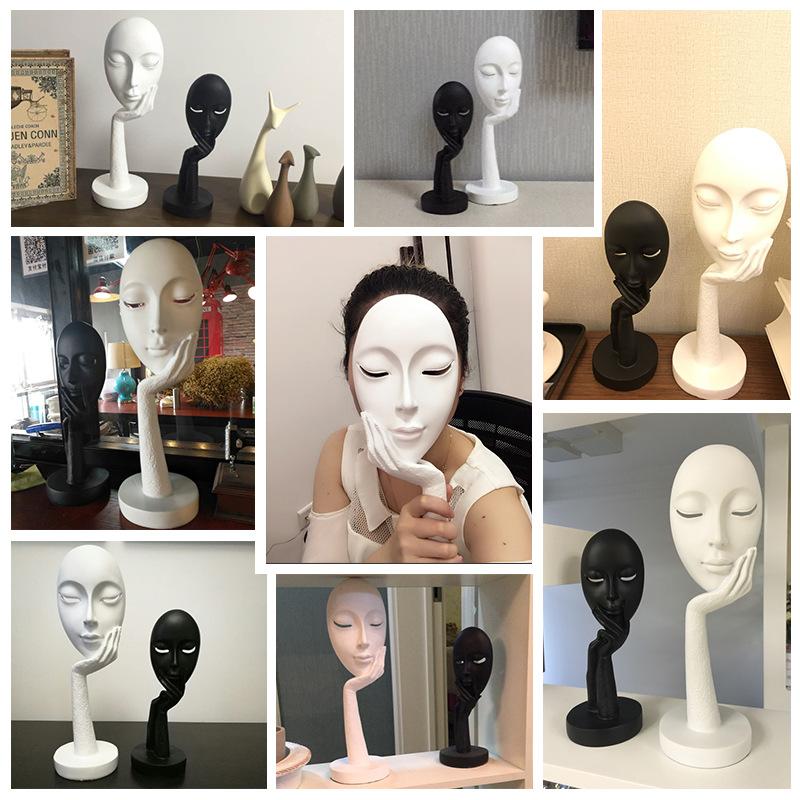 Statua artigianale maschera viso donna