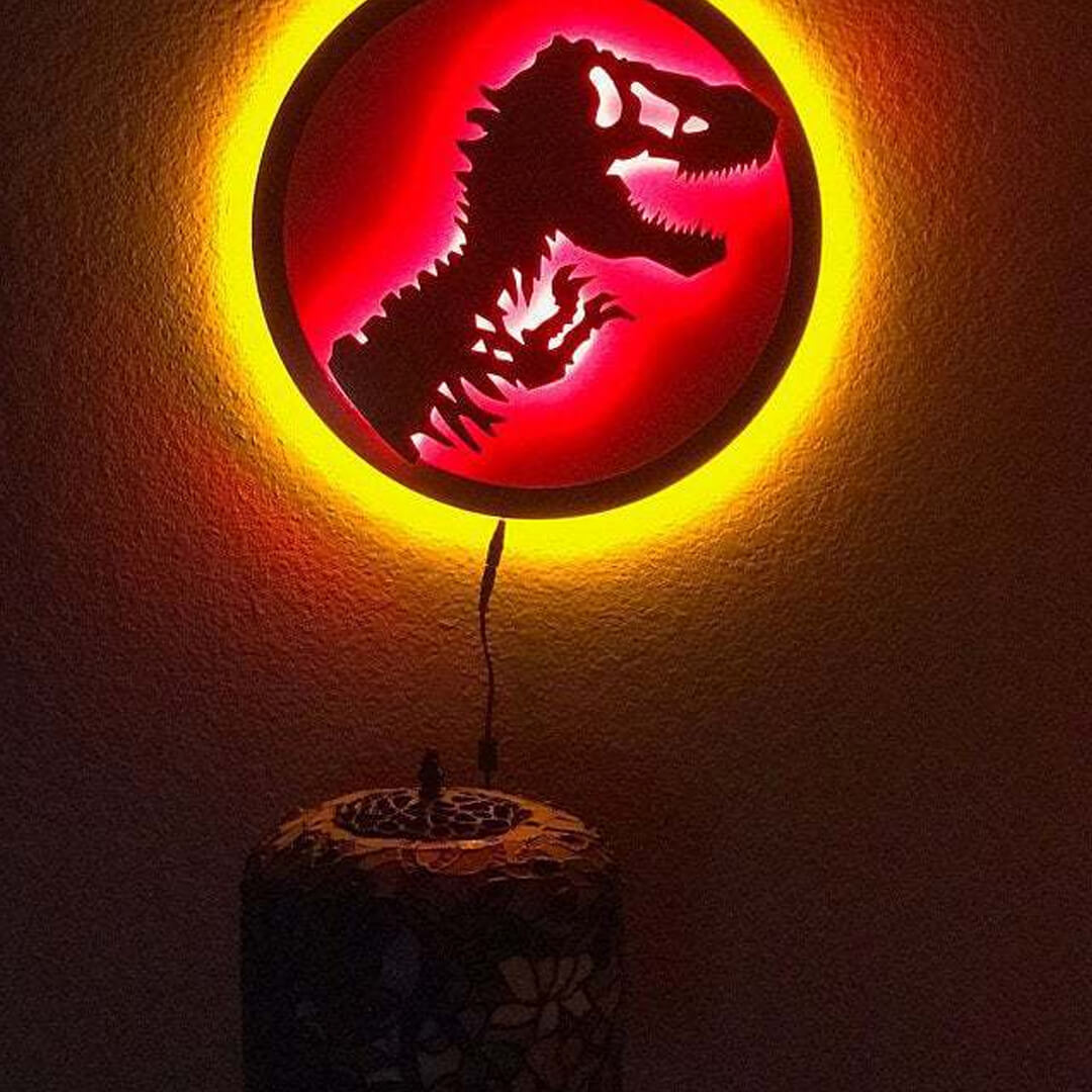 Lampada da parete a LED con dinosauro