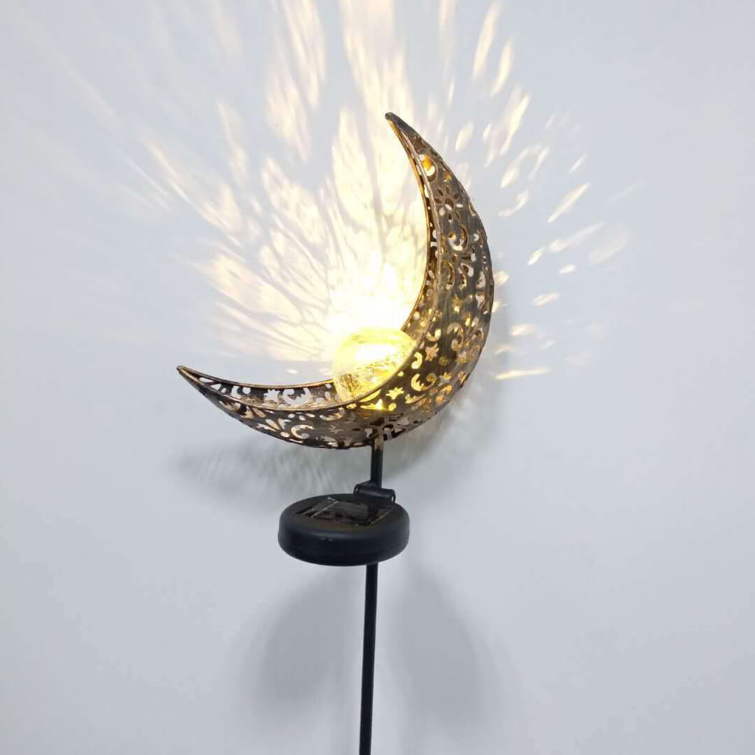 Lampada a forma di luna solare in ferro battuto