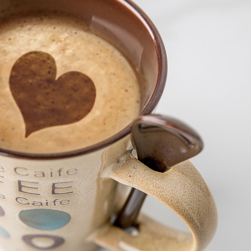 Personality Coffee Mug with Lid & Spoon