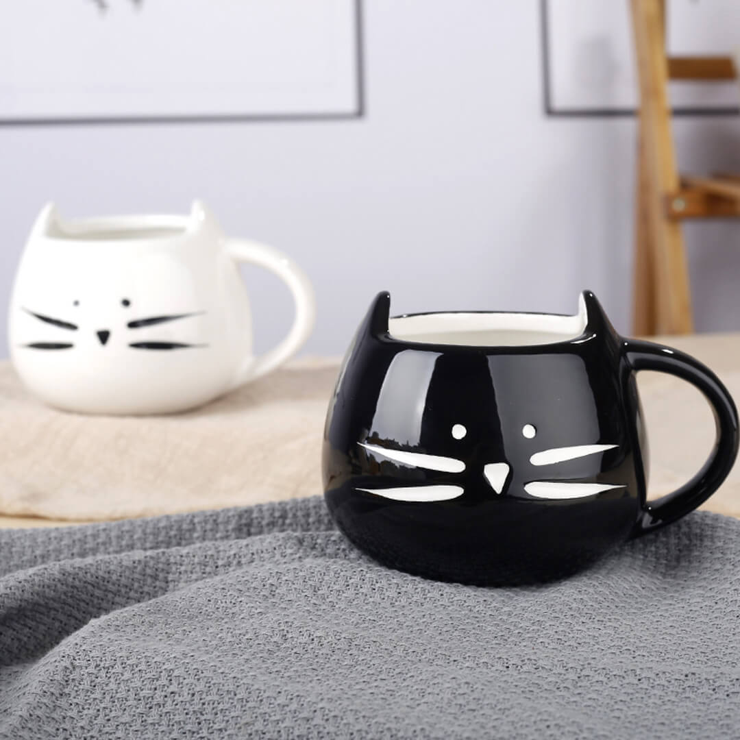 Taza Pareja Gato Blanco y Negro