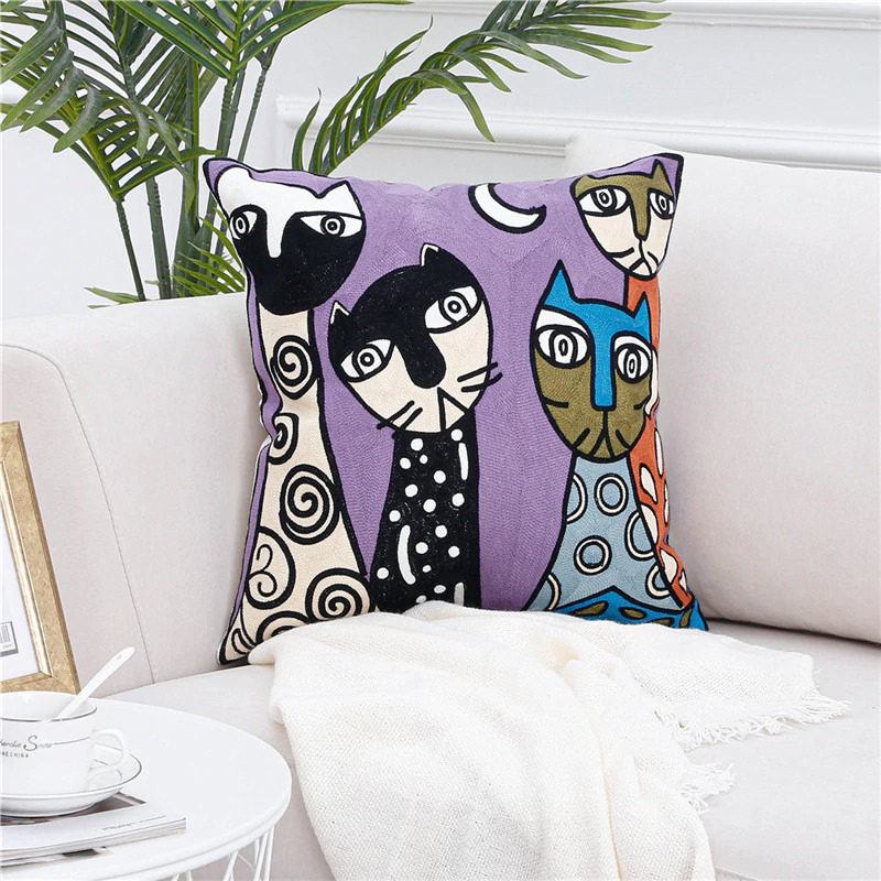 Taies d'oreiller d'art abstrait moderne (0215)