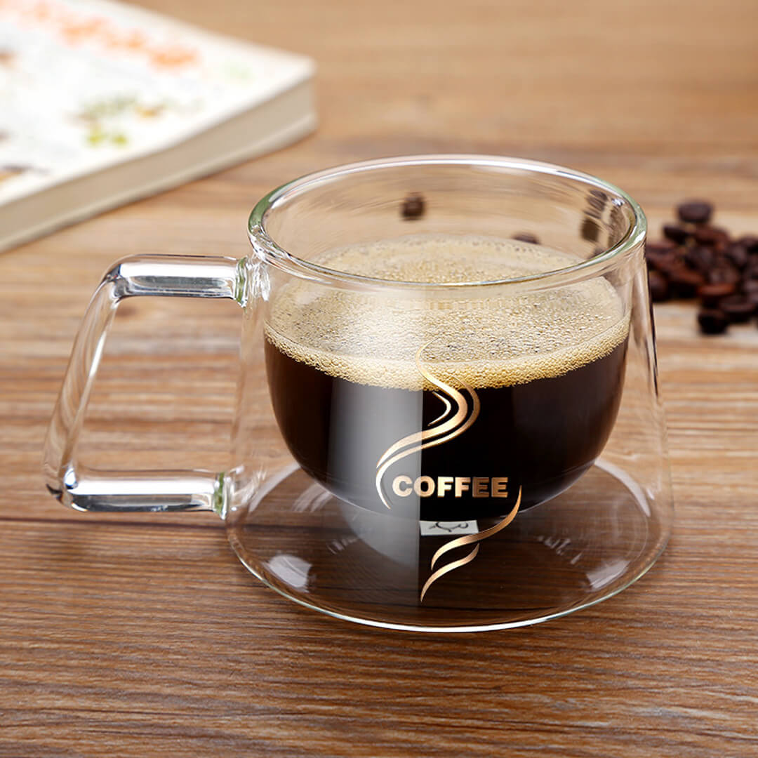 Tazza da caffè ad alto contenuto di borosilicato a doppio strato