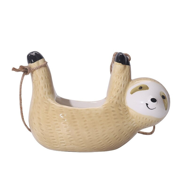 Ceramic Hanging Sloth Plant Pot