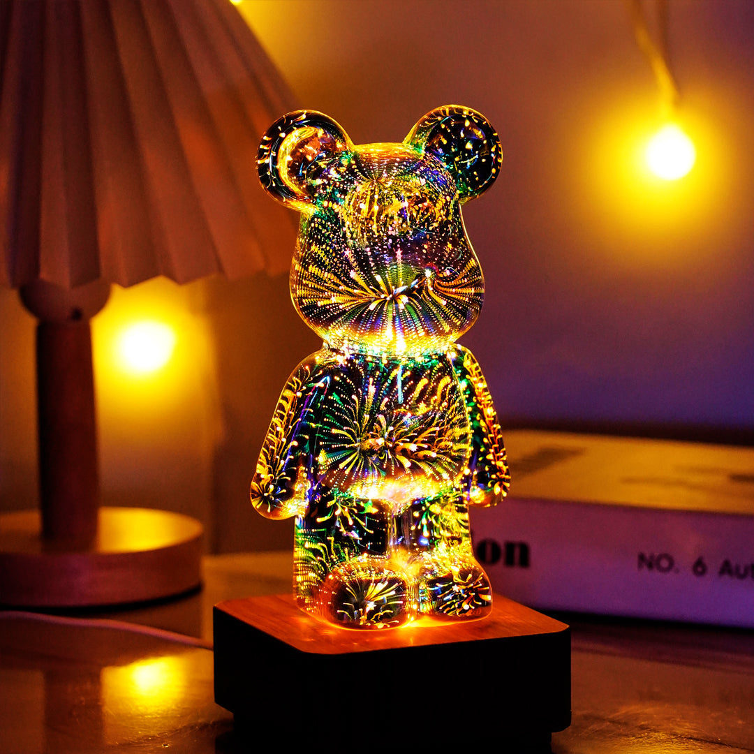 3D Firework Bear Colorful Bear Decor Light