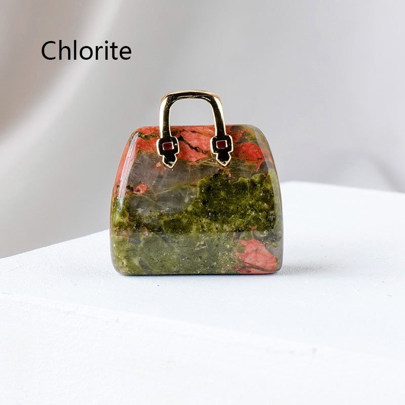 Handbag-Shaped Crystal Stone Ornaments