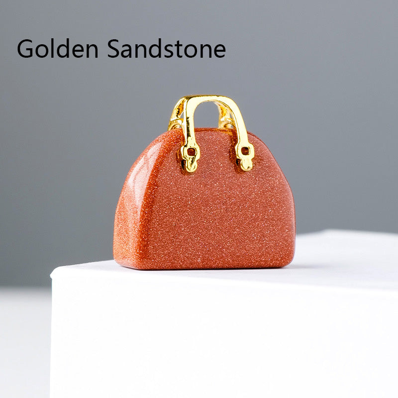 Handbag-Shaped Crystal Stone Ornaments