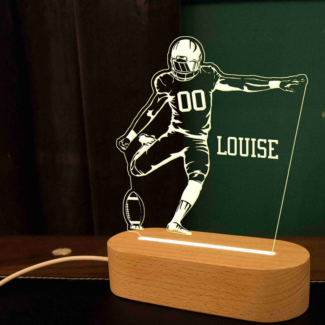 Personalised Football Player Night Light