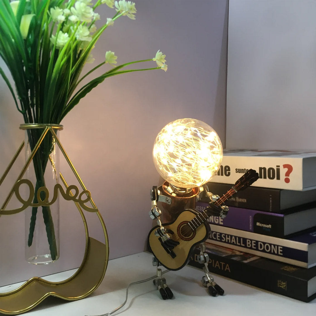 Steampunk-Gitarren-Roboter-Starlight-Lampe