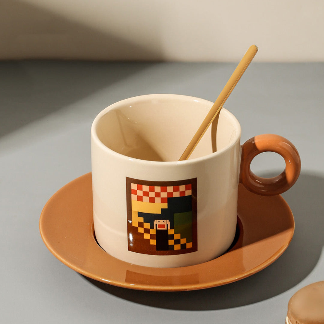 Set di tazze da caffè Pixel Art