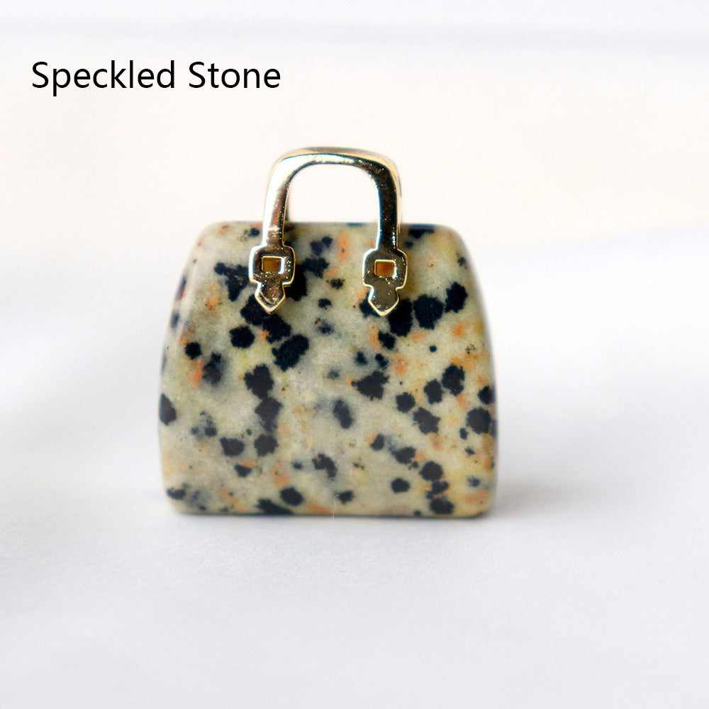 Handbag-Shaped Crystal Stone Ornaments