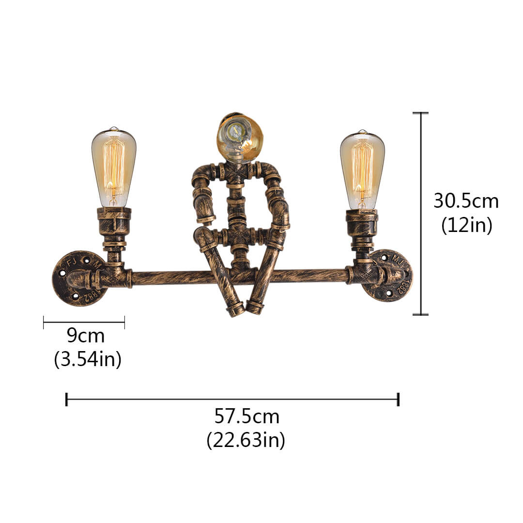 Lampe de table robot tuyau industriel
