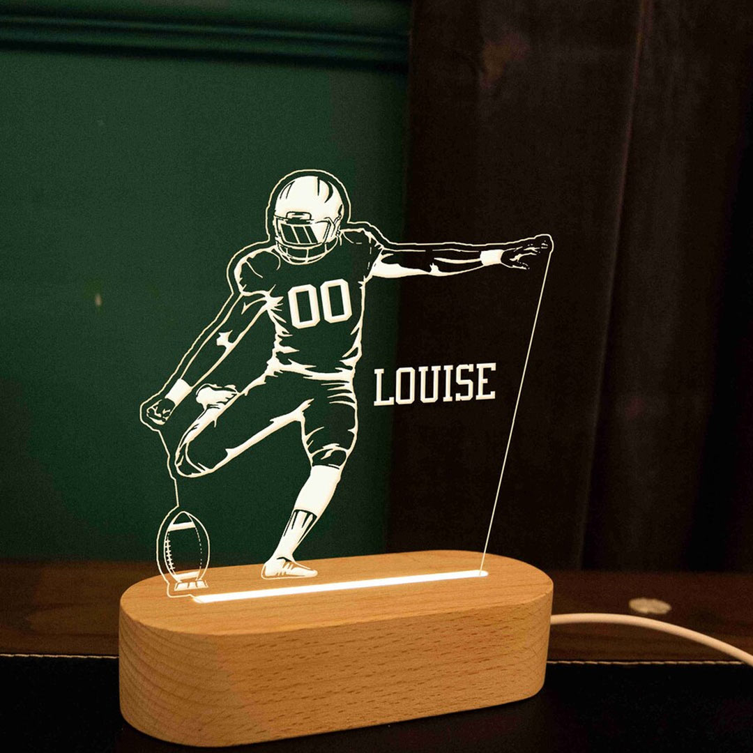 Personalised Football Player Night Light