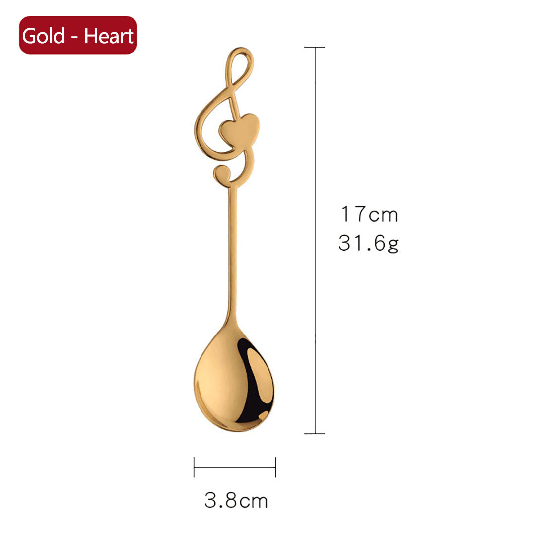 Cuillère à notes de musique en acier inoxydable 304