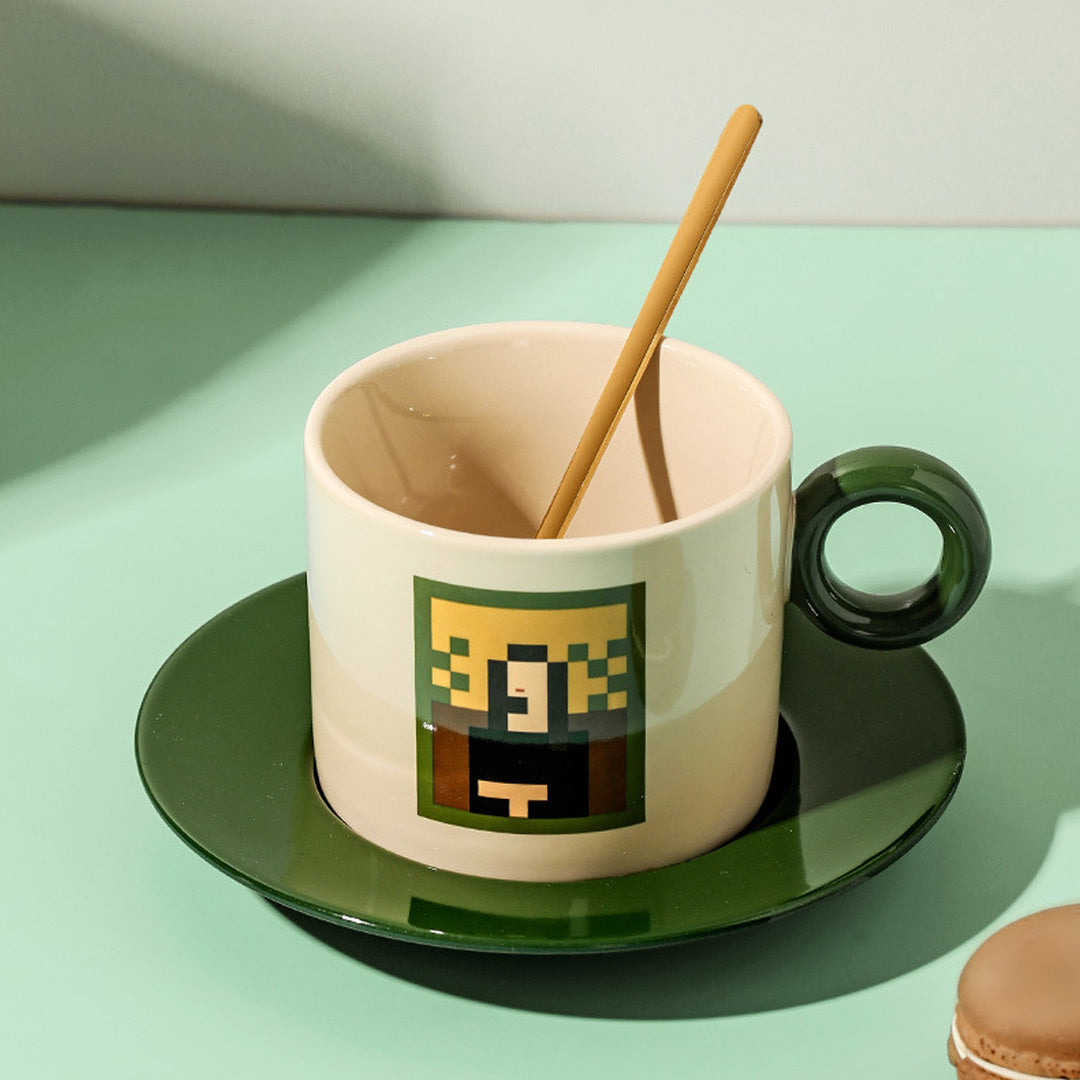 Juego de tazas de café Pixel Art