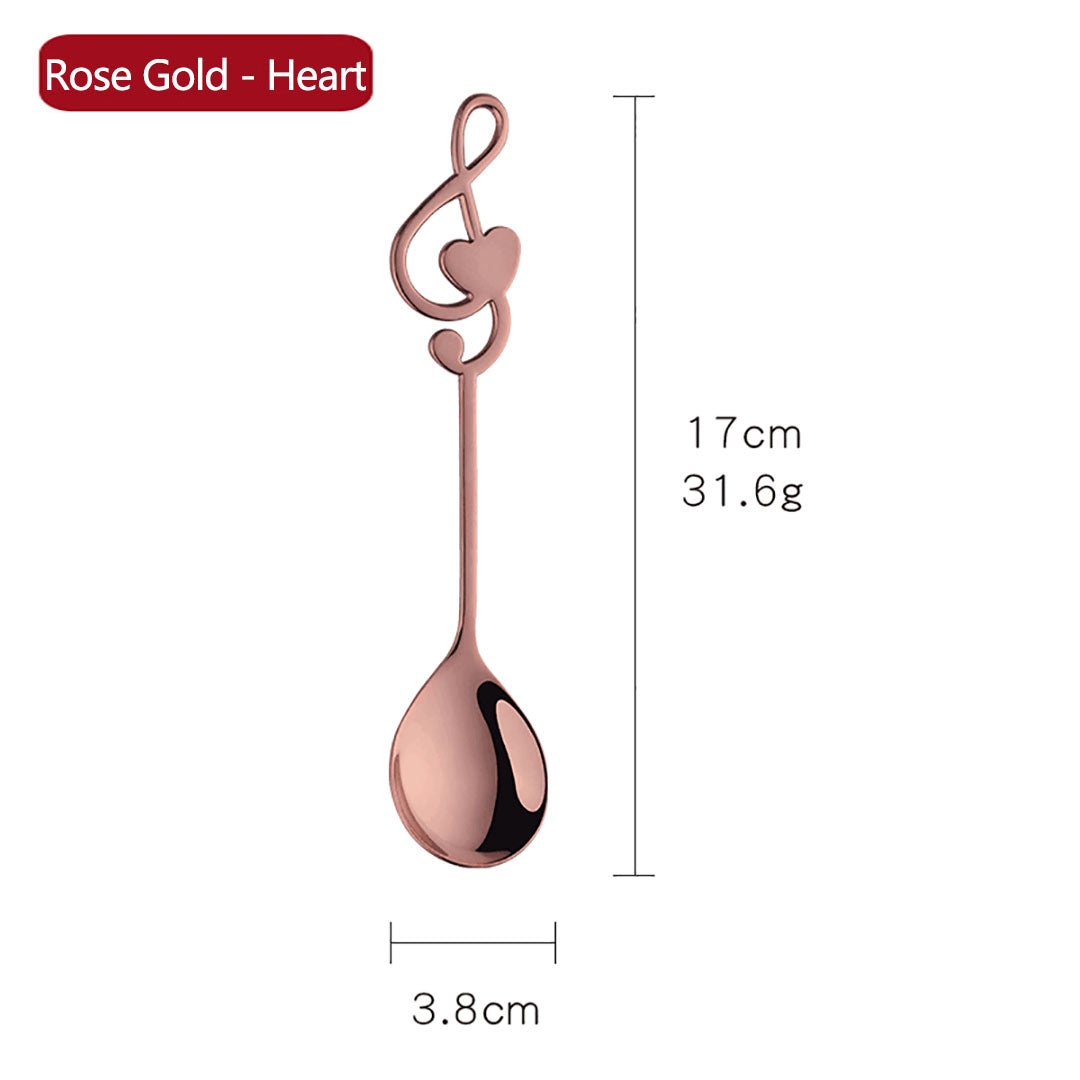 Cuillère à notes de musique en acier inoxydable 304