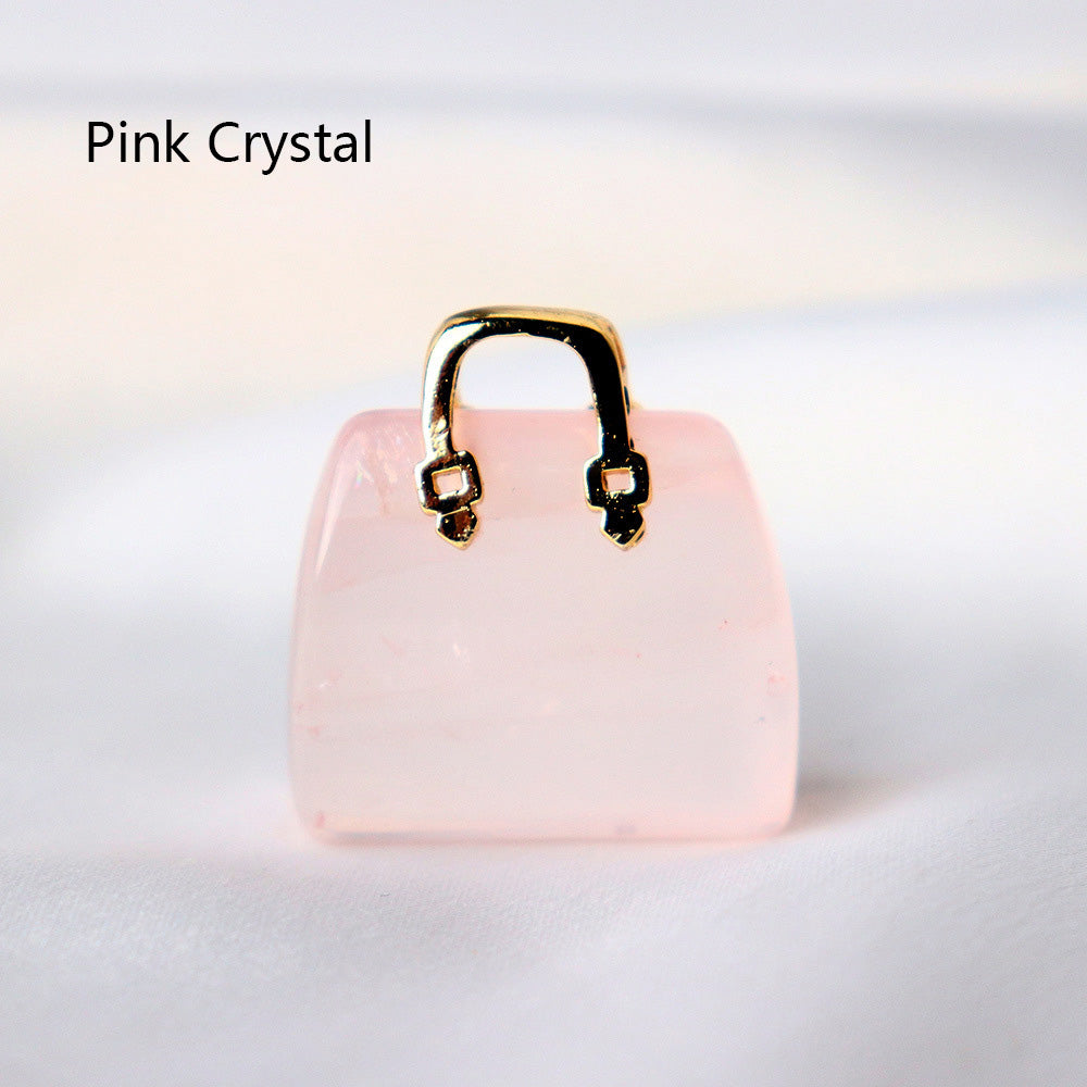 Handbag-Shaped Crystal Stone Ornaments