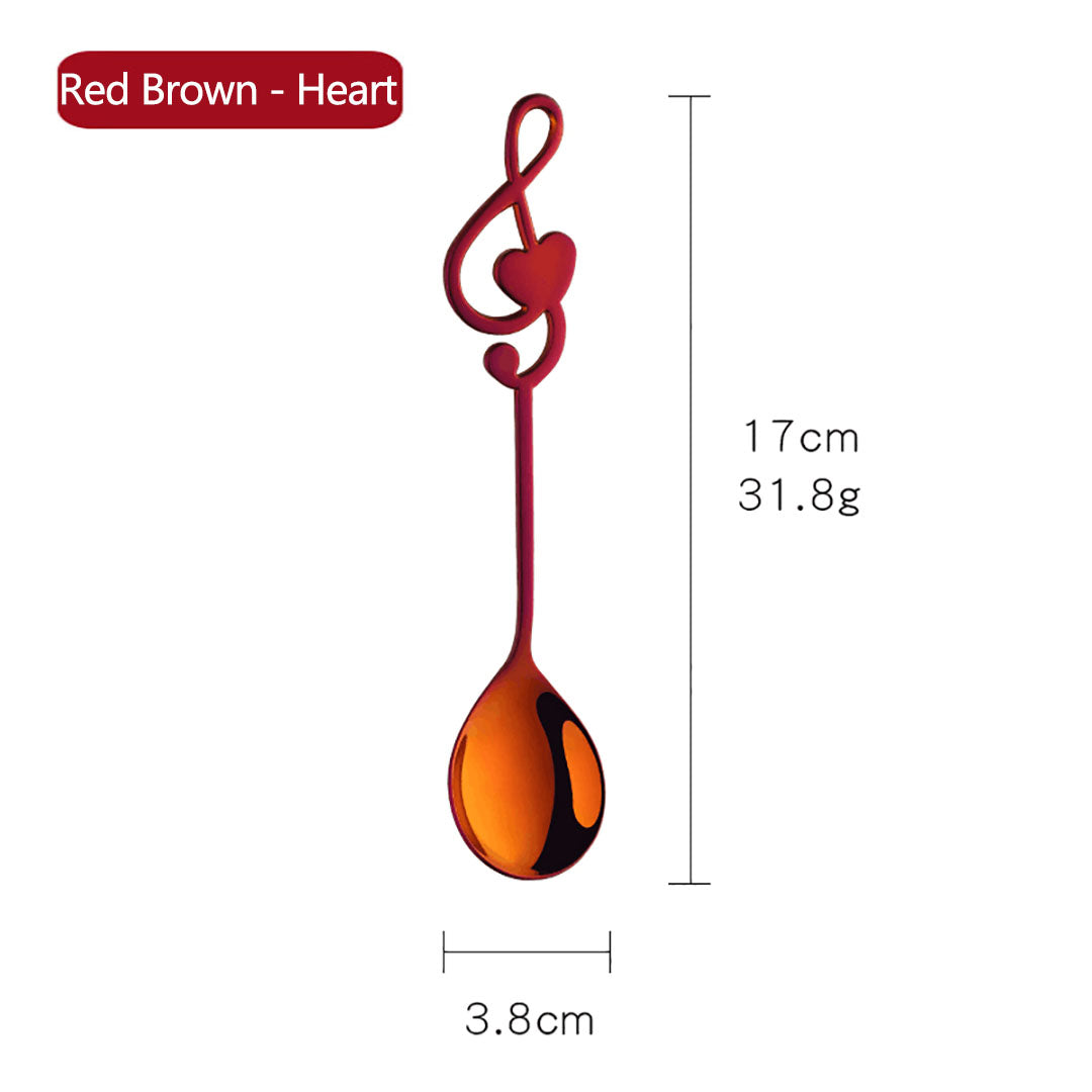 Cuillère à notes de musique en acier inoxydable 304