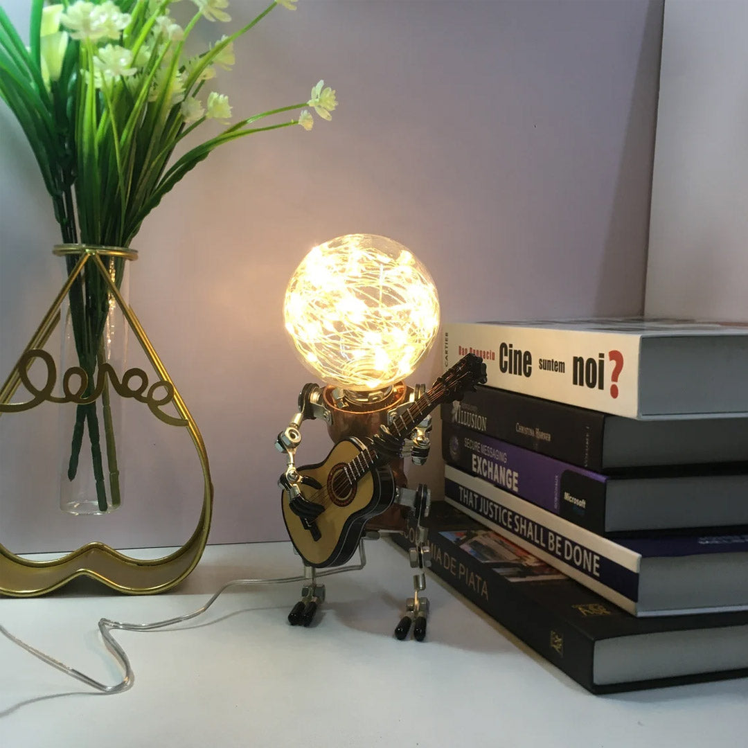 Steampunk-Gitarren-Roboter-Starlight-Lampe