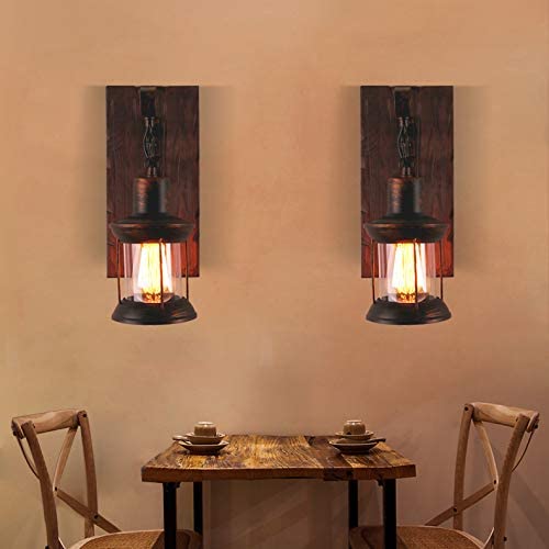Industrial Retro Wooden Wall Sconces