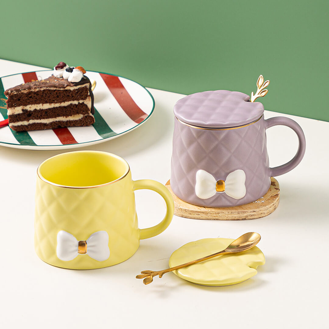 Handmade Bow Embossed Mug