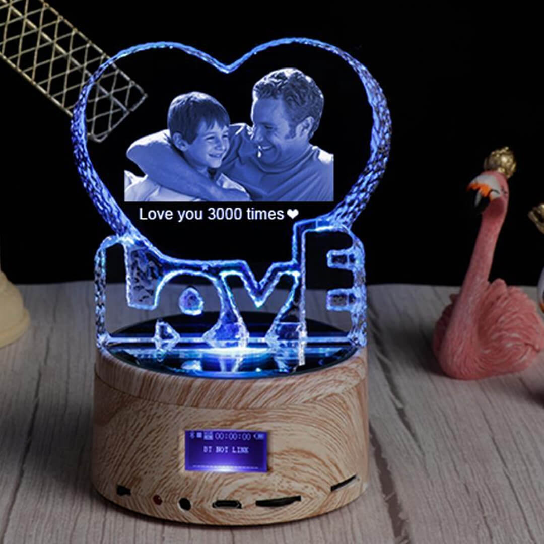 Regalo di carillon personalizzato in cristallo 3D