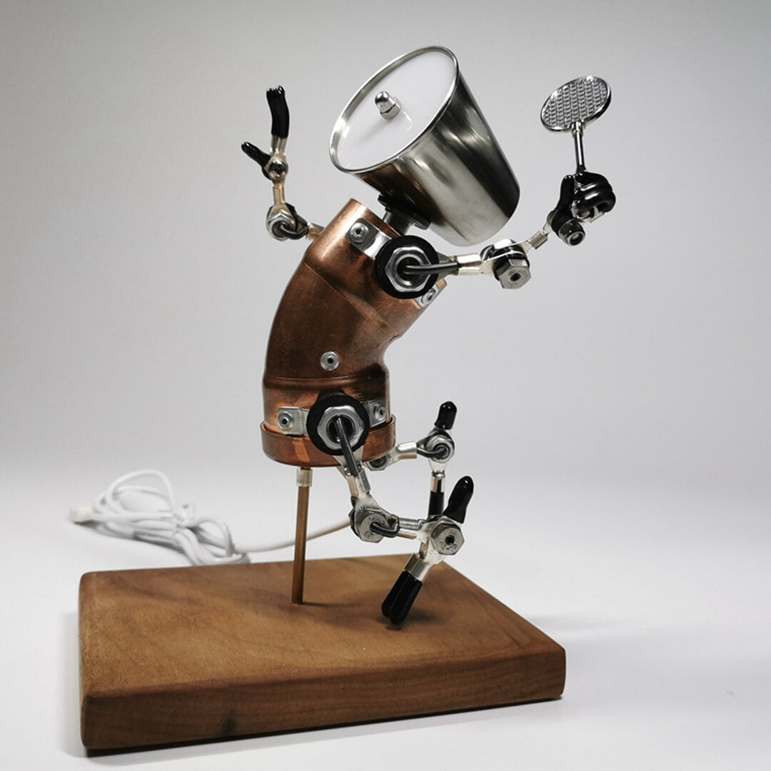 Steampunk-Badminton-Roboter-Lampe