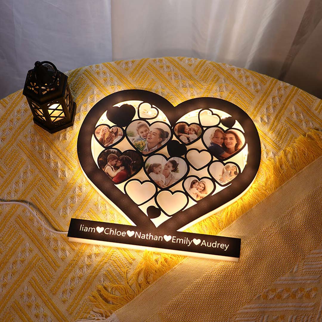 Personalized Heart Photo Night Light