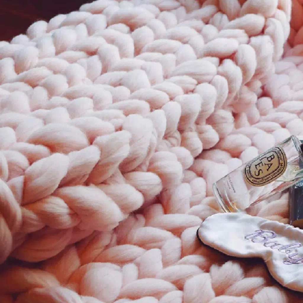 Chunky Wool Knit Blanket