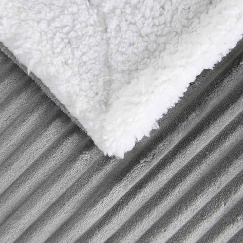 Gestreifte Sherpa-Fleece-Decke