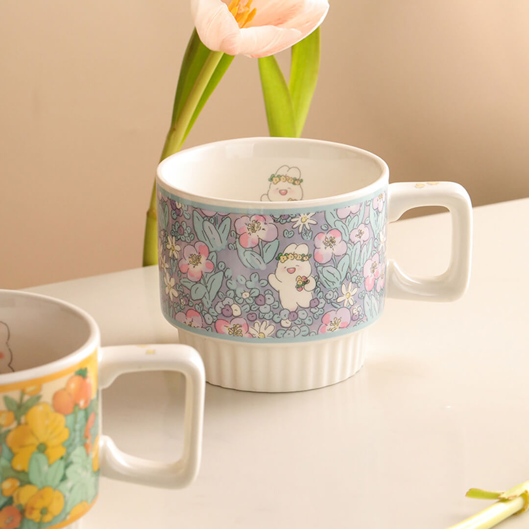 Tasse à café en céramique fleur