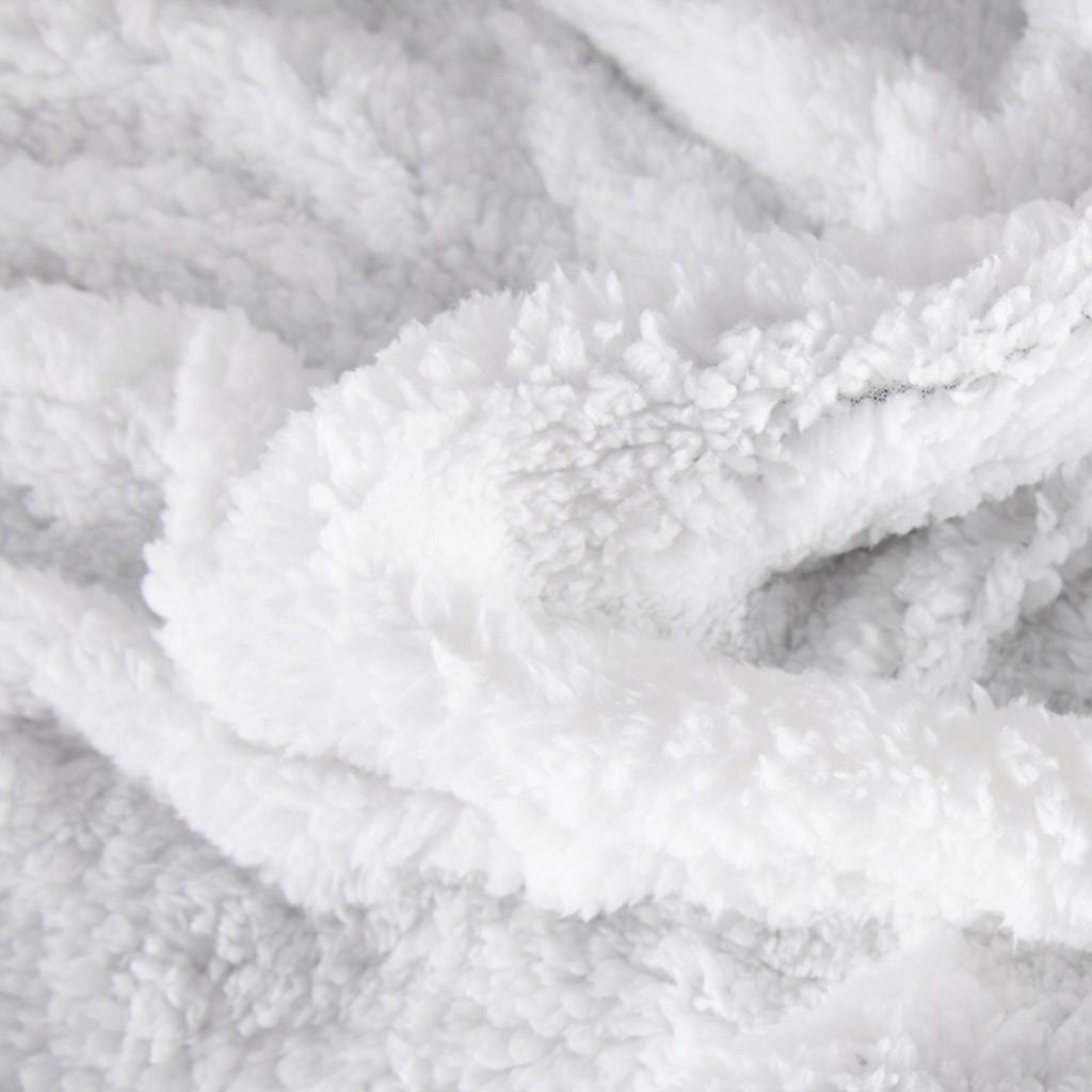 Gestreifte Sherpa-Fleece-Decke