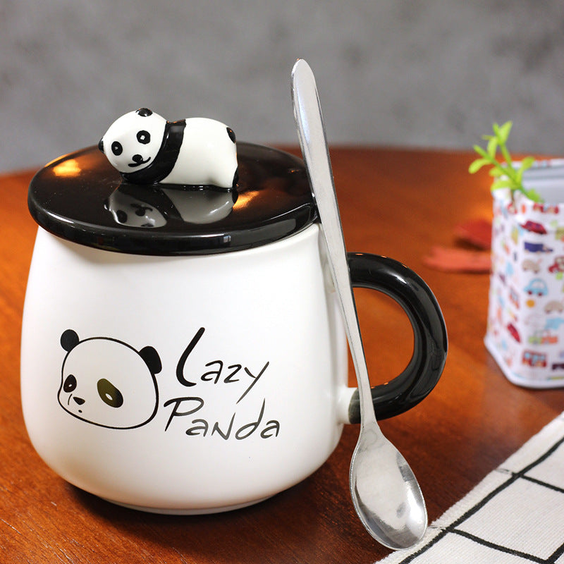 Tasse à café Panda avec couvercle et cuillère
