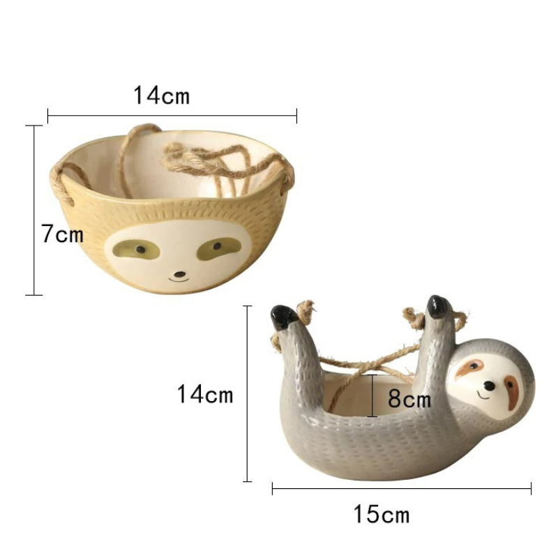 Ceramic Hanging Sloth Plant Pot