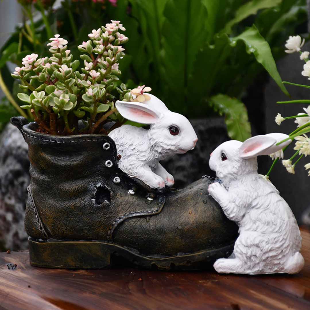 Pot de fleur de lapin en résine