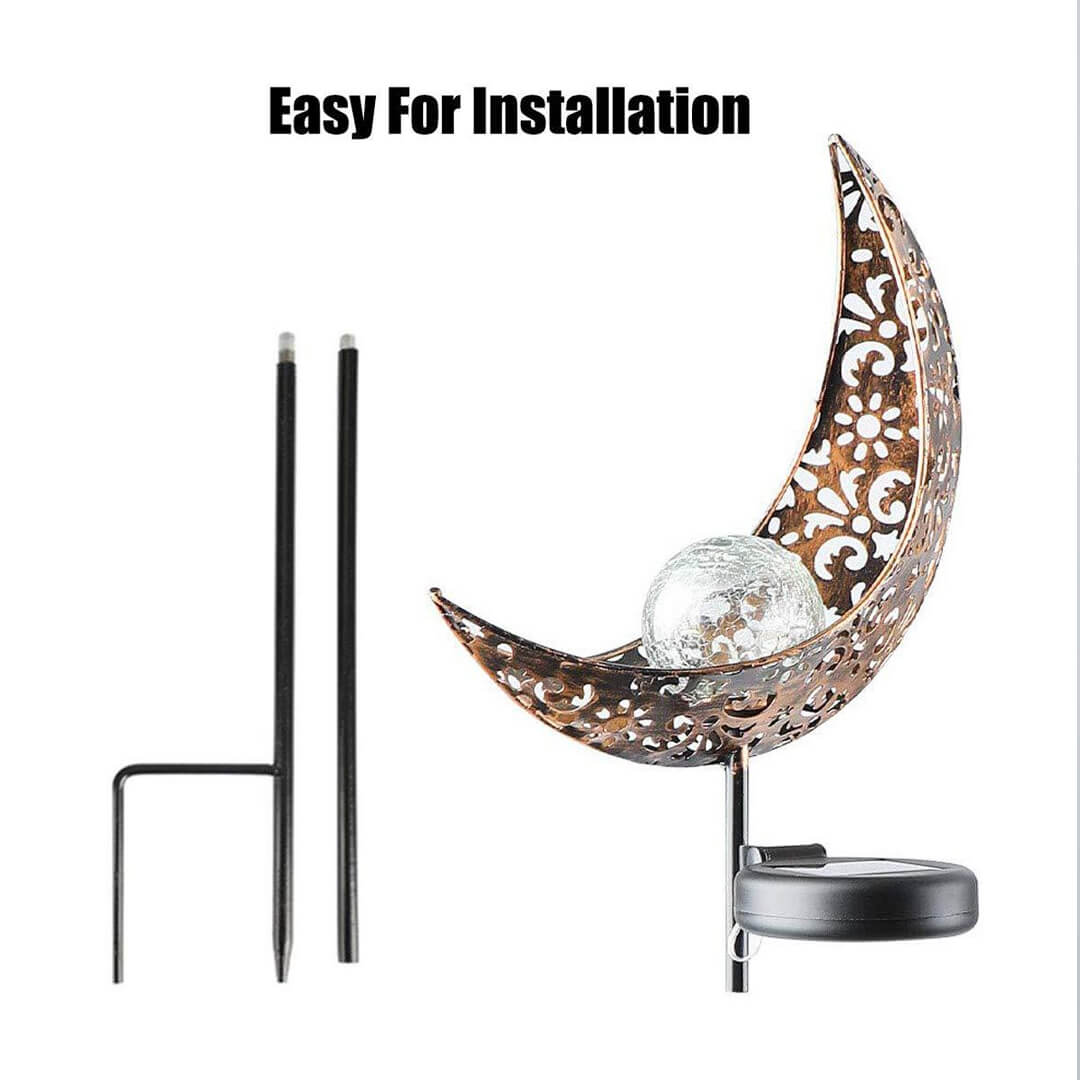 Solar Moon Wrought Iron Hollow Out Lamp