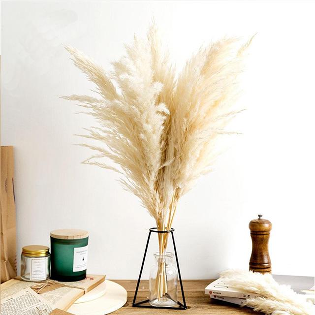 Decoración de estilo vintage de hierba de pampa
