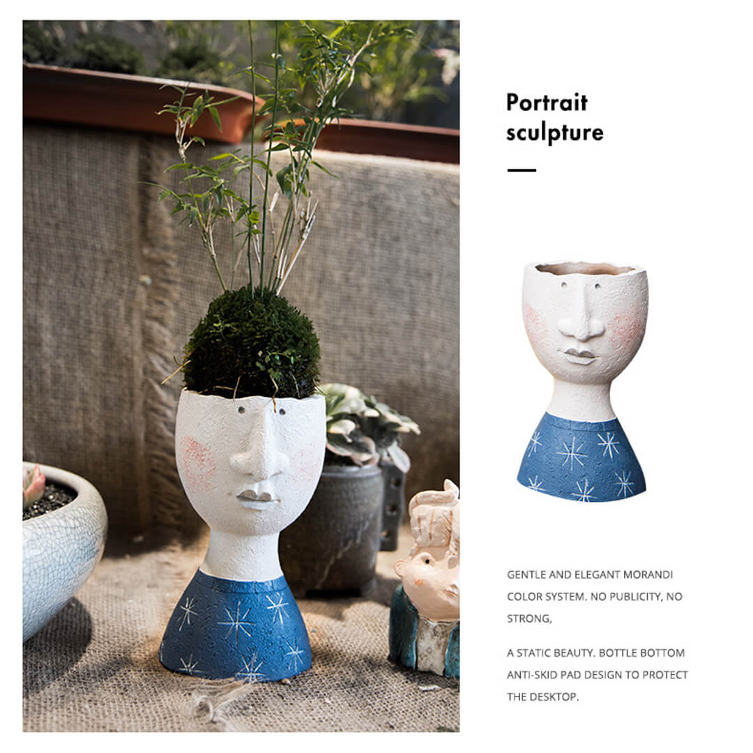 Art Famille Portrait Sculpture Fleur Vase