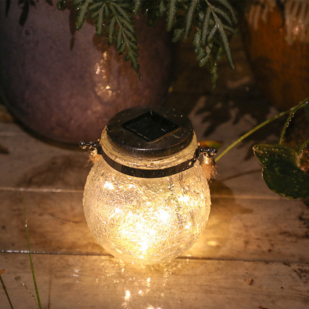 Solar Starry Fairy Glass Mason Jar Lantern