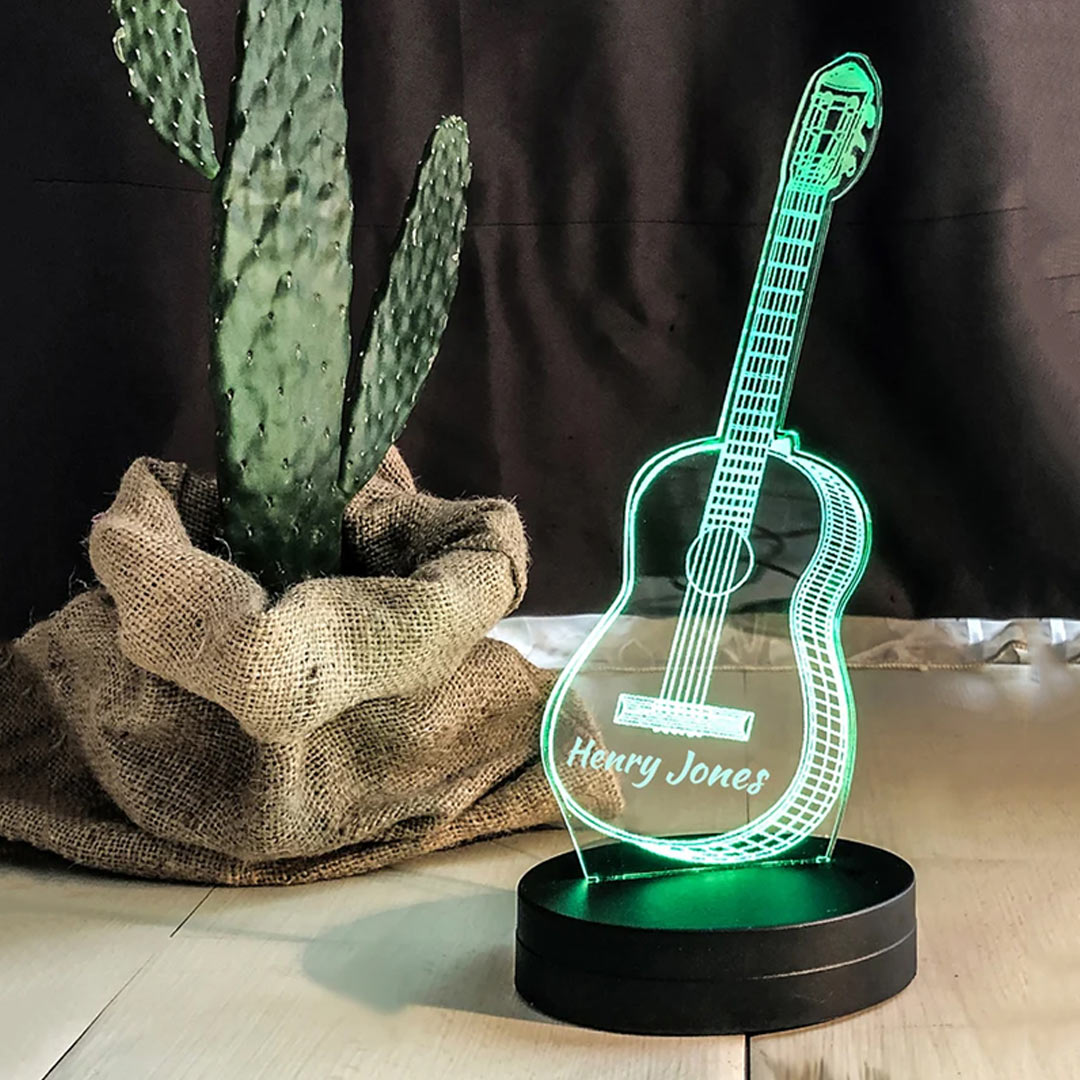 Custom Acrylic Guitar Photo Lettering Night Light