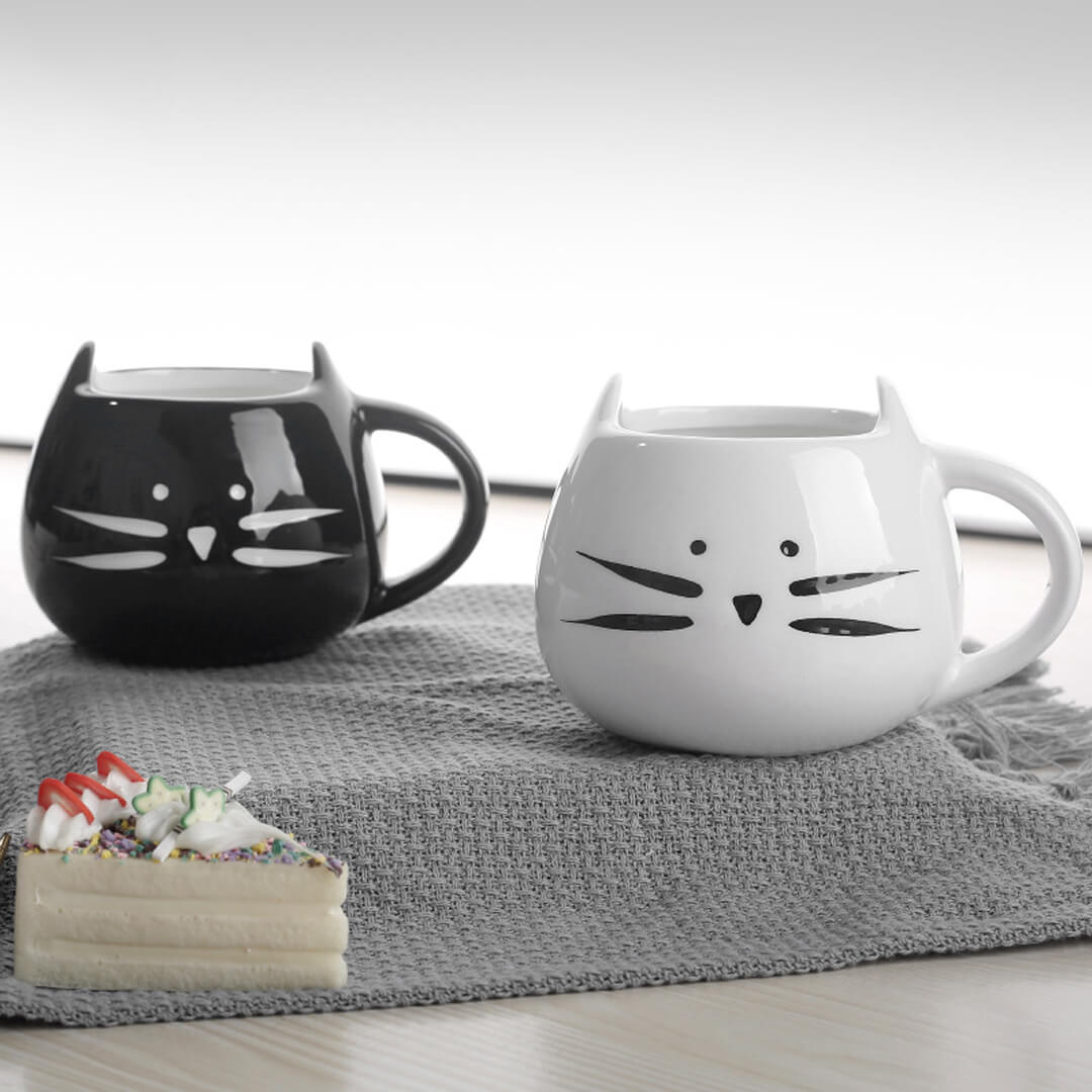 Taza Pareja Gato Blanco y Negro