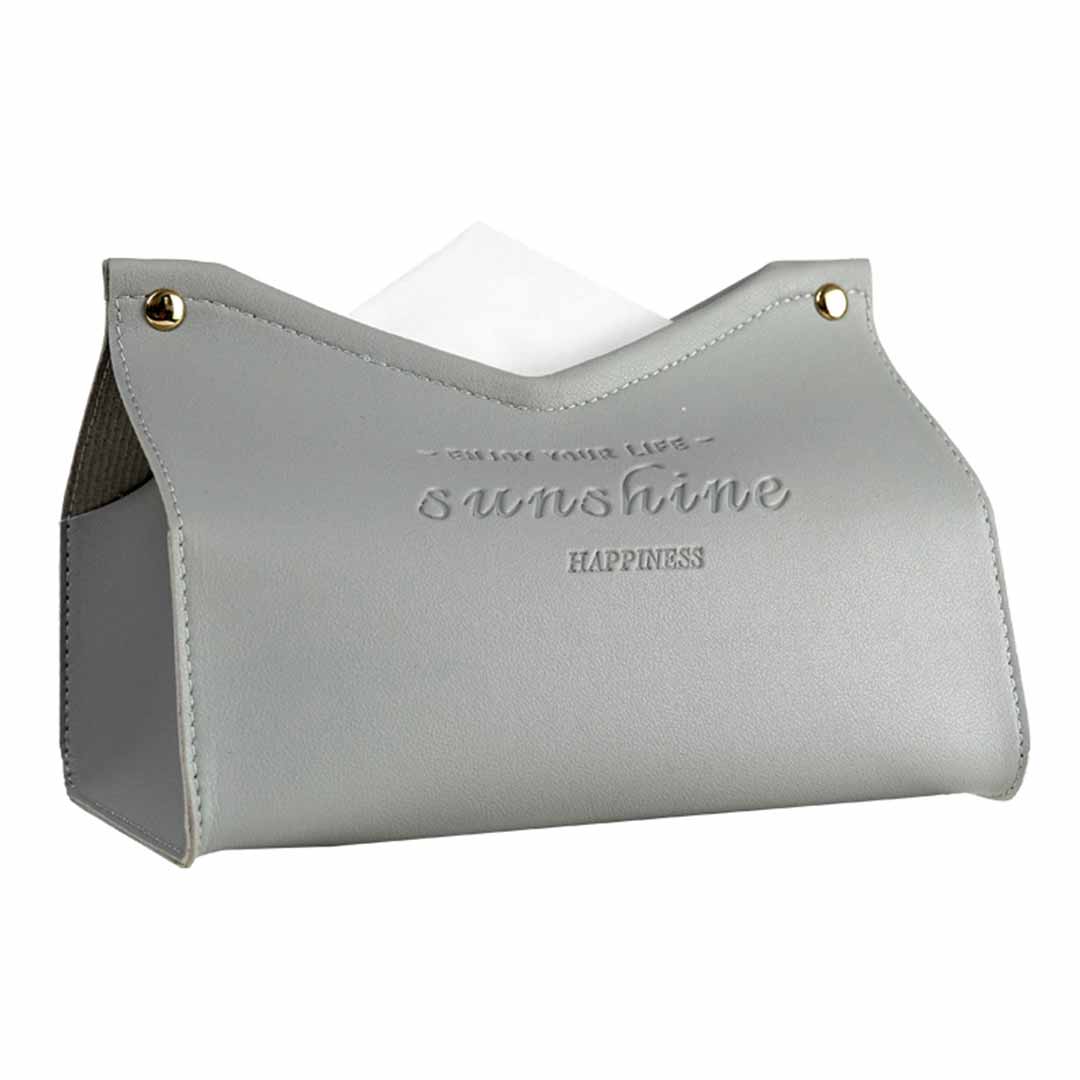 Caja de pañuelos de cuero