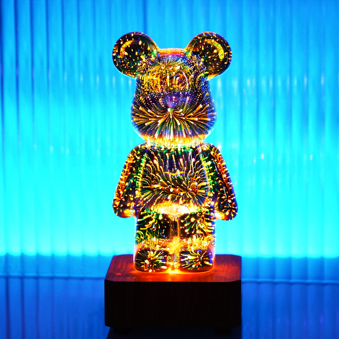 3D Firework Bear Colorful Bear Decor Light