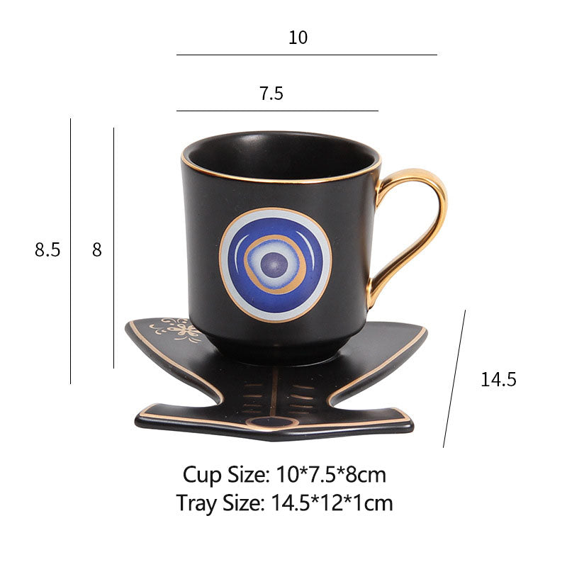 Turkey Blue Eye Coffee Cup & Tray