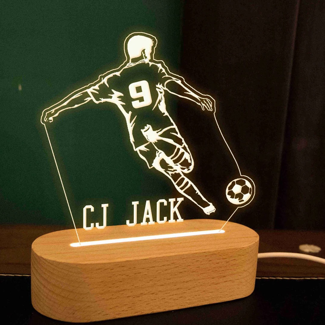 Personalised Soccer Player Night Light