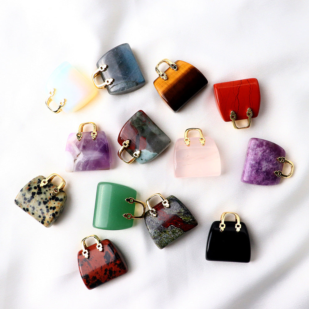 Handbag-Shaped Crystal Stone Ornaments