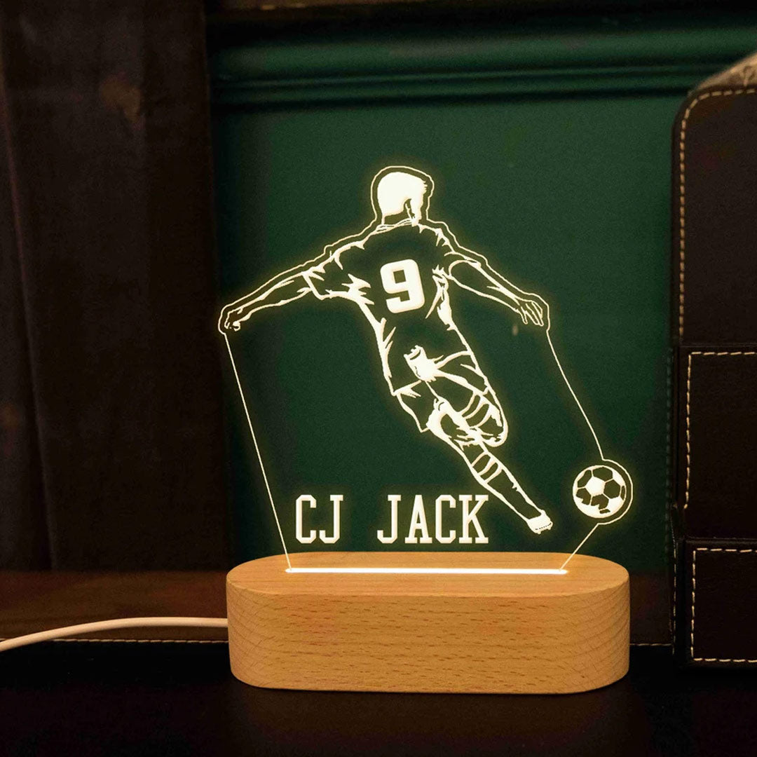 Personalised Soccer Player Night Light