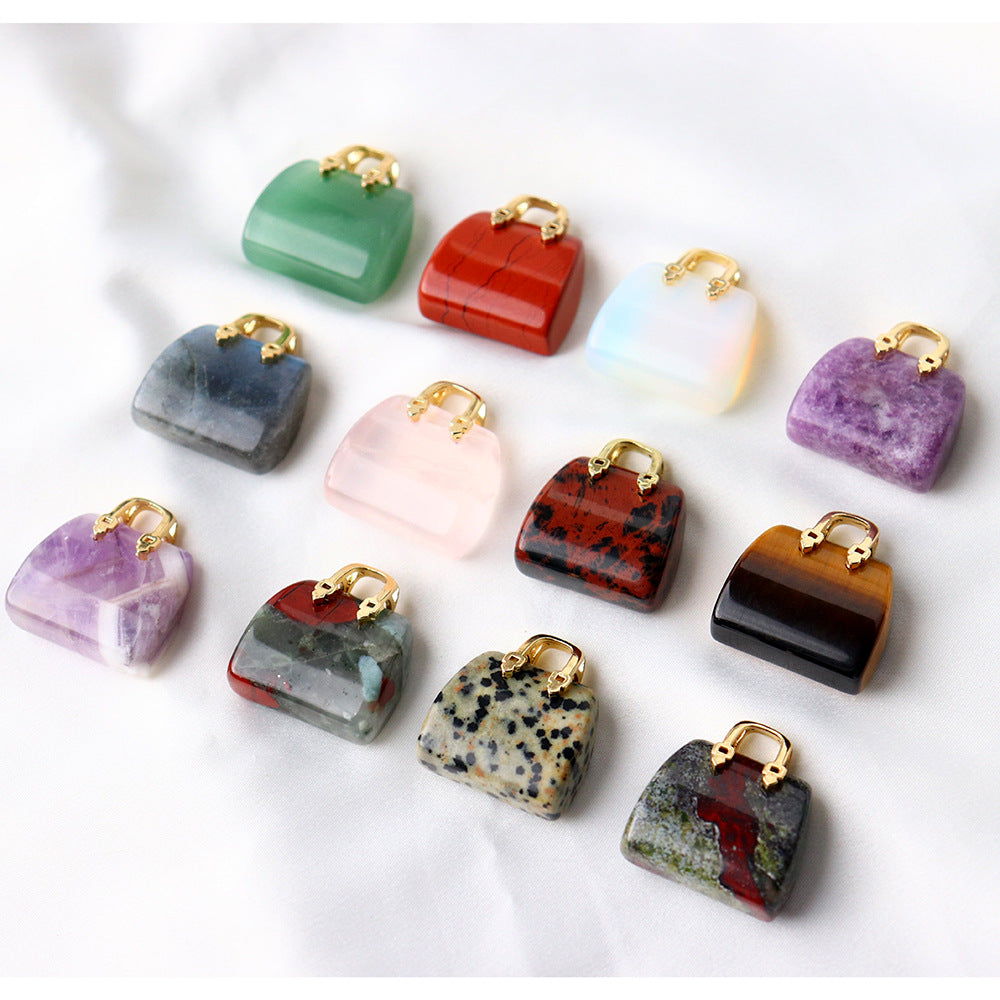 Handbag-Shaped Crystal Stone Ornaments