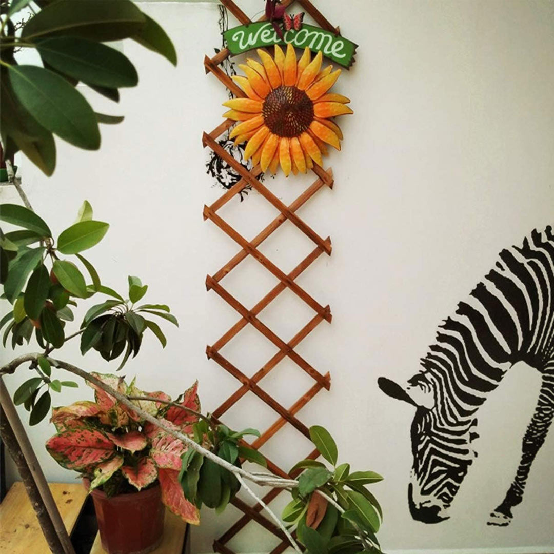 Iron Hanging Butterfly Sunflower Welcome Sign