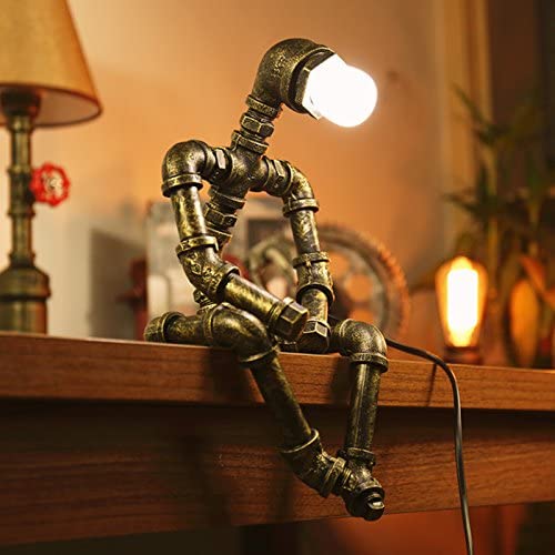 Lampada da scrivania robot industriale Steampunk